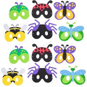 Fun Express Bug Foam Masks – Fun Colorful and Playful Apparel Accessories for Kids Perfect for Birthday Parties Dress-Up Halloween School Events and Special Occasions – Multi-Color Designs – 12 Pieces