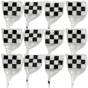 Fun Express Checkered Flag Suckers – Fun Race Car Party Favors – Ideal for Racing -Themed Celebrations Kids Party Treats & Decorations – Perfect for Birthdays & Special Occasions – 12 Pieces