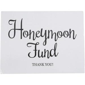 Fun Express Honeymoon Fund Sign for Wedding – Gray and Black
