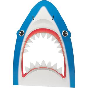 Fun Express Shark Cardboard Cutout Life Size 3 Feet Tall – Premium Photo Booth Prop & Standee for Shark Party Decorations | Perfect for Birthday Parties, Beach Theme Events & Kids Room Decor