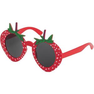 Fun Express Strawberry Sunglasses Kids Bulk 12 Pack – Colorful Party Glasses for Birthday Party Favors | Fun Plastic Sunglasses for Kids Party Bags & Summer Celebrations | Red Fruit Design