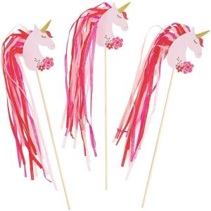Fun Express Valentine Unicorn Wands – Sparkly Unicorn-Themed Party Favors Apparel Accessories and Gifts for Kids Parties Birthdays and Valentine’s Day Celebrations – Fun Whimsical Design – 6 Pieces