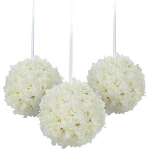 Hydrangea Pomander Kissing Balls – Set of 3 Pieces, Each is 6.5 inch – Wedding and Home Decor