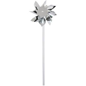 Pinwheels for Kids (Bulk Set of 36) Great for Weddings, Yards and Garden Decor (Silver)