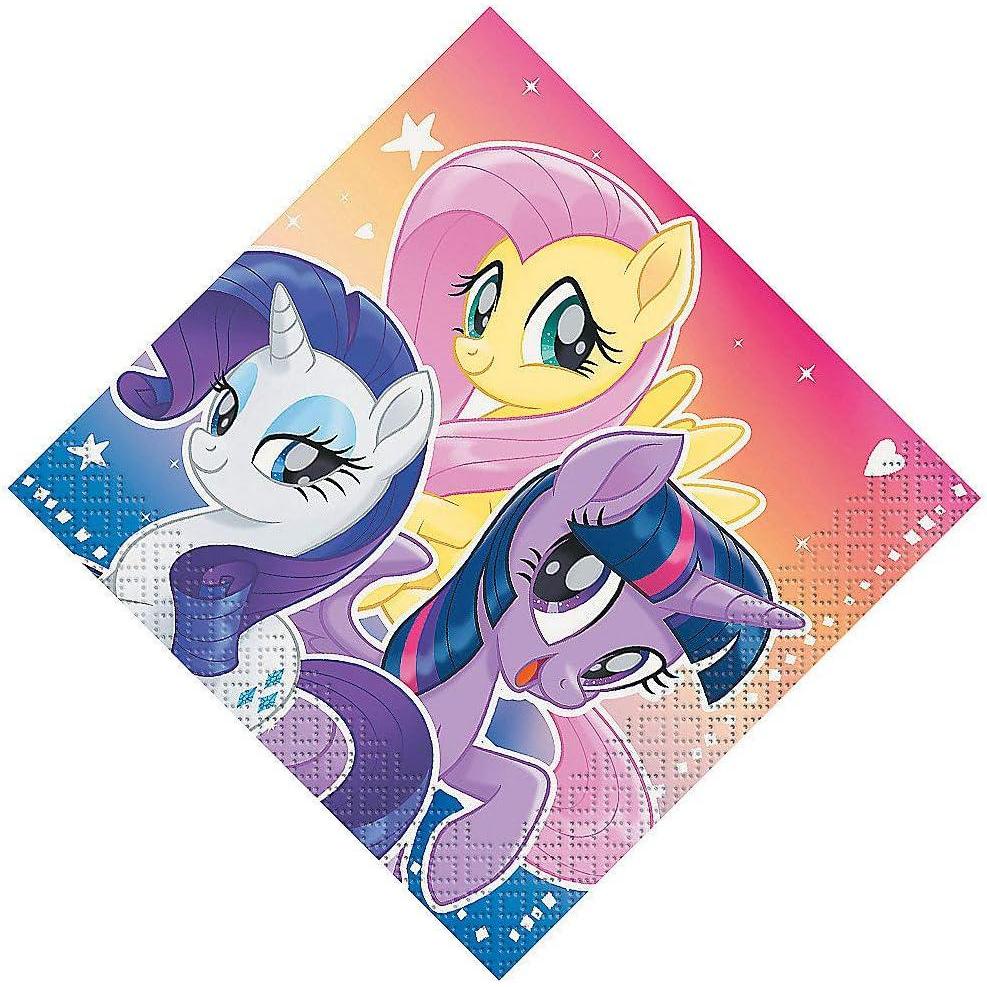 image:imageFun Express  My Little Pony Beverage Napkins 16ct for Birthday  Party Supplies  Licensed Tableware  Licensed Napkins  Birthday  16 Pieces