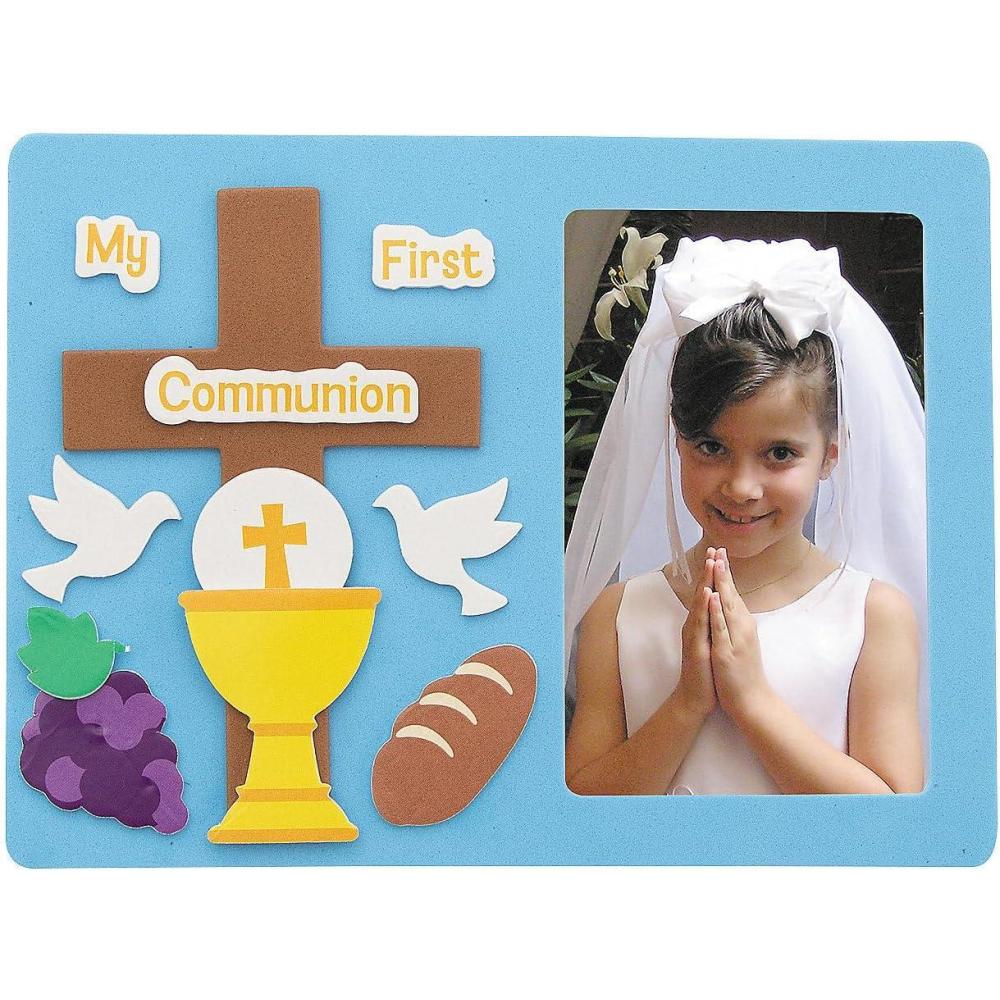 image:imageFun Express 6 34 x 5 Religious First Communion Picture Frame Magnet Craft Kit Makes 12