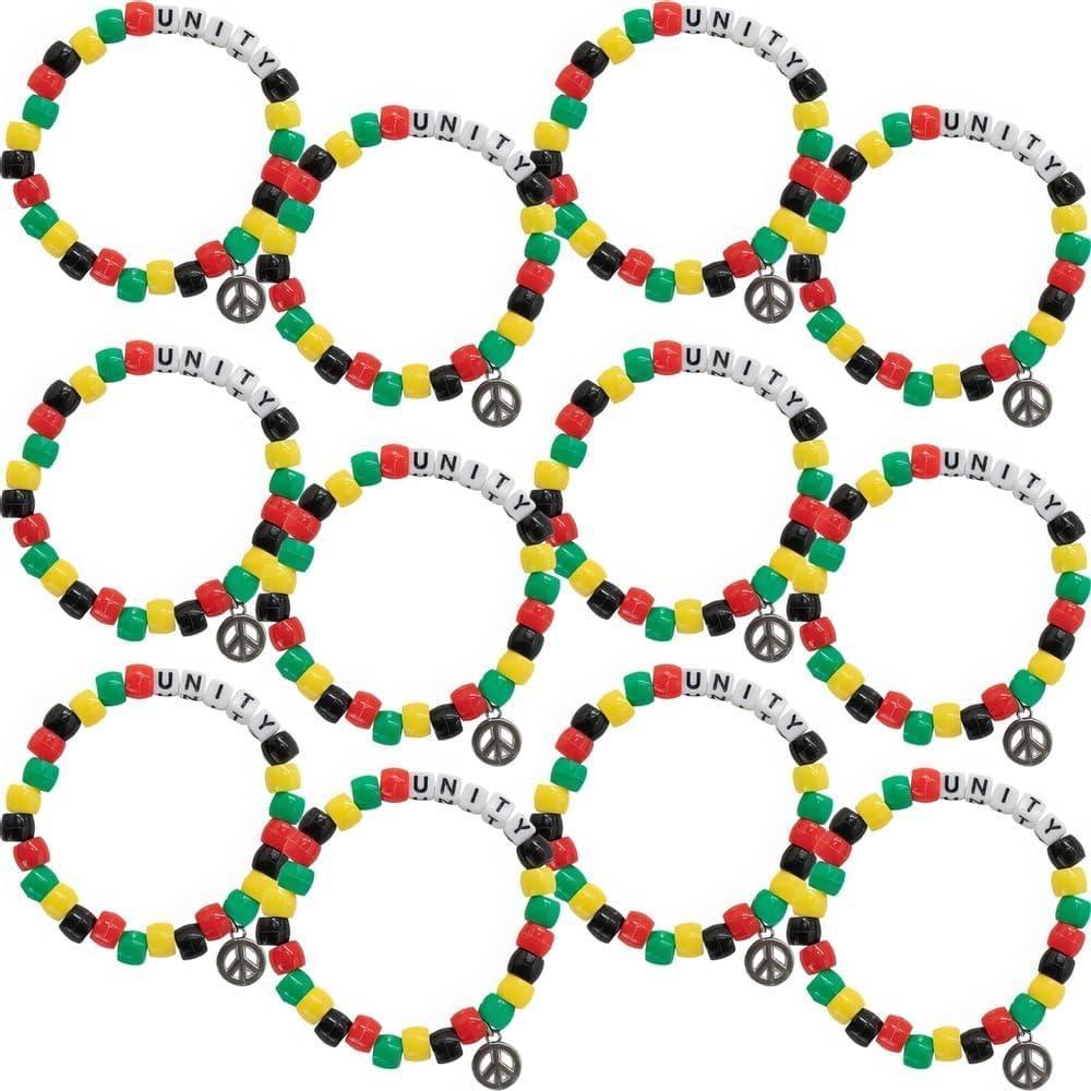 image:imageFun Express African Unity Pony Bead Bracelet CK12  Craft Kits  12 Pieces