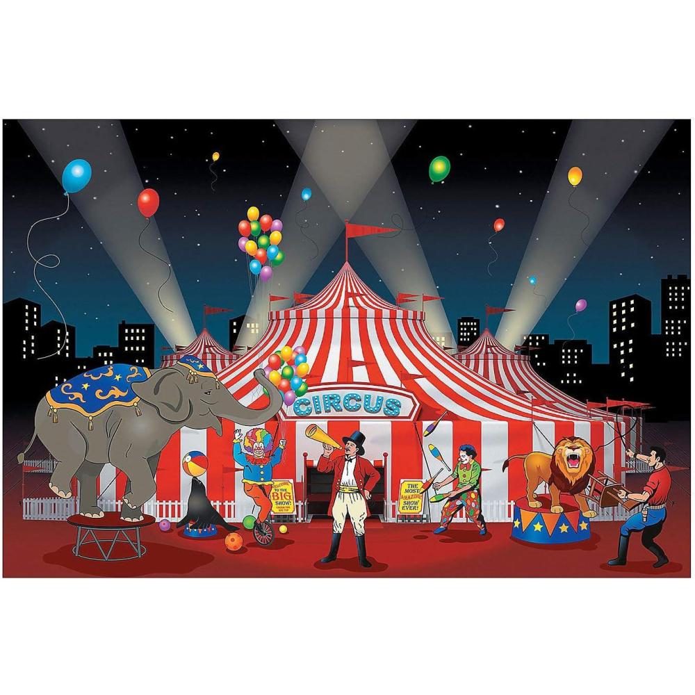 image:imageFun Express Circus Big Top Tent Banner  9 Feet Long  Carnival Birthday Party Decor and Supplies  VBS Vacation Bible School SuppliesDecor