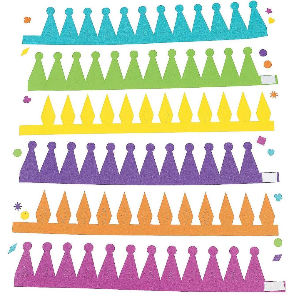 image:imageFun Express DIY Crowns for Kids Includes 12 Crowns 312 selfAdhesive Letters and 250 Shapes Crafts and Party Activities