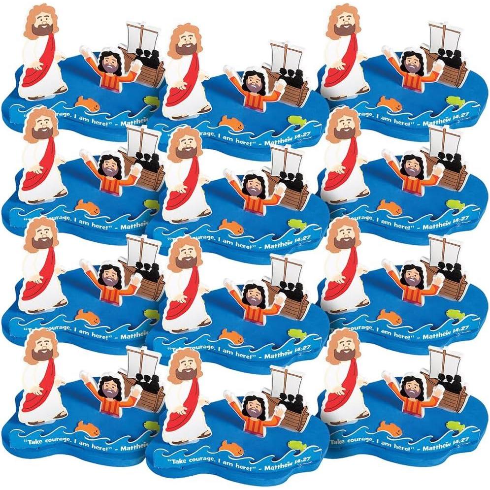 image:imageFun Express Jesus and Peter Walk On Water Craft Kit Makes 12 DIY Religious Crafts for Kids and VBS Sunday School Activities