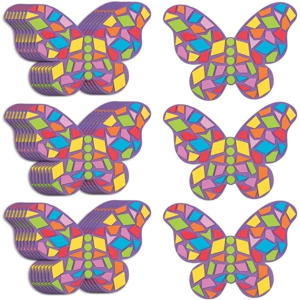 image:imageFun Express Mosaic Foam Butterfly Kit 24 Pieces Educational and Learning Activities for Kids