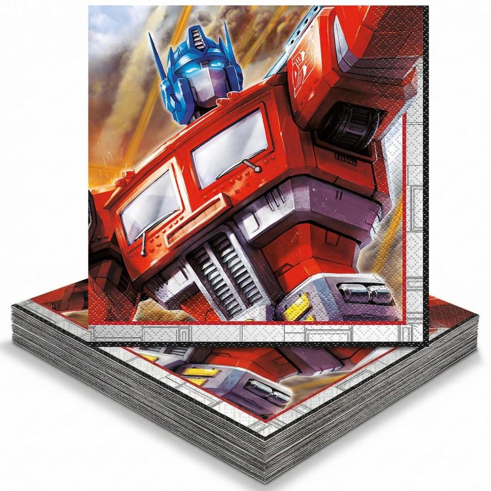 image:imageTransformers Optimus Prime Luncheon Napkins  65 Inch Paper Party Napkins for Kids Birthday Celebrations  16 Count