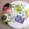Fun Express 14 1/2″ x 10 3/4″ Bright Colors Cool Plastic Craft Trays – 6 Trays – Classroom and Home Craft and Art Supplies, DIY Painting, Sand and Other Projects – Easy Clean Mess Free