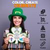 Fun Express Color Your Own Shamrock Trinity Cut Out – Crafts for Kids and Fun Home Activities – Green, Various Shades