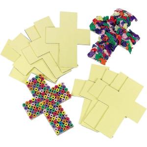 Cross Sticky Boards – Bulk Set of 24 – DIY Religious Crafts for Kids and Sunday School Activities