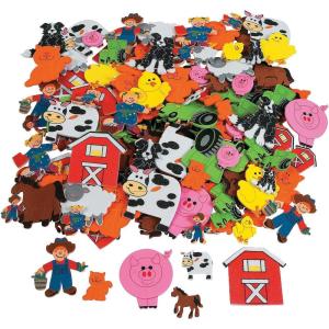 Foam Farm Shapes with Adhesives, Bulk Set of 500 – DIY Crafts for Kids