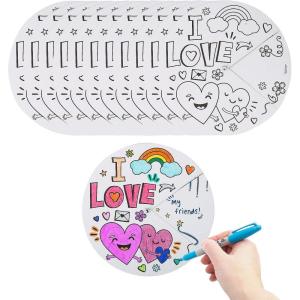 Fun Express 9″ diam. Color Your Own I Love Wheel Craft Kit – Makes 12