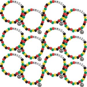 Fun Express African Unity Pony Bead Bracelet CK-12 – Craft Kits – 12 Pieces