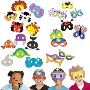 Fun Express Bulk Mask Mania Craft Kit Assortment – Makes 48