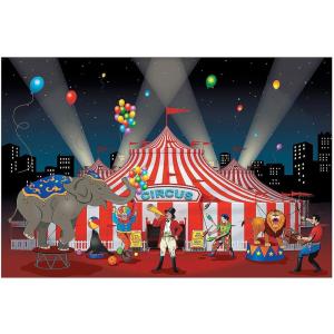Fun Express Circus Big Top Tent Banner – 9 Feet Long – Carnival Birthday Party Decor and Supplies – VBS Vacation Bible School Supplies/Decor