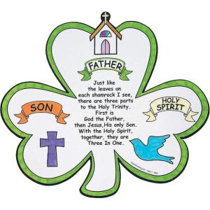 Fun Express Color Your Own Shamrock Trinity Cut Out – Crafts for Kids and Fun Home Activities – Green, Various Shades