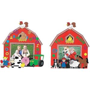 Fun Express Farm Foam Frames – Creative Kids Craft Set with Animal Designs for DIY Projects Home Activities & Fun Learning – Perfect for Crafting Customizing and Playtime Fun – 12 Pieces(Multicolour)