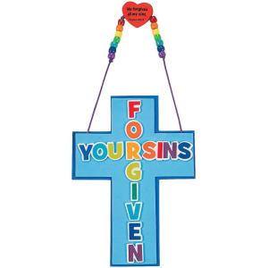 Fun Express Forgiven Sign Craft Kit – Fun & Creative Craft Activity for Kids Perfect Home Projects Easy-to-Follow Instructions for Children Great for Family Bonding Ideal for Craft Time – 12 Pieces