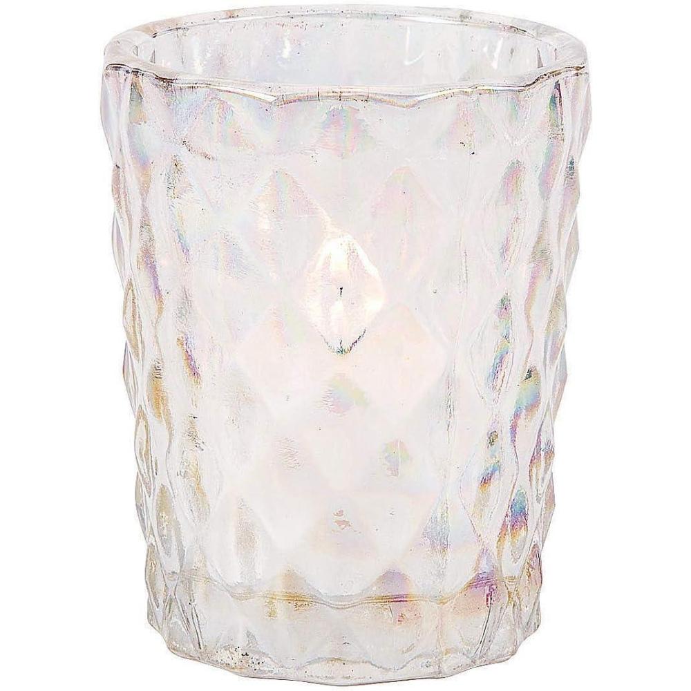 image:imageFun Express Iridescent Diamond Texture Candle Holder for Wedding Home Decor Candle Holders for Table Centerpieces Halloween Christmas amp Thanksgiving Decorations Indoor 6 Pieces