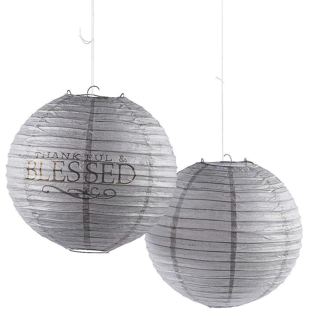 image:imageFun Express Thankful Blessed Paper Lantern Asst for Thanksgiving Party Decor Hanging Decor Lanterns Thanksgiving 6 Pieces