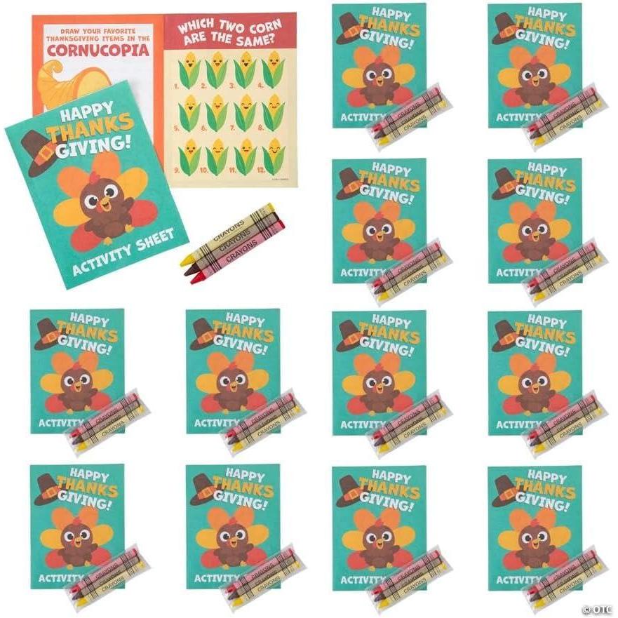 image:imageFun Express 4 34 x 7 12 Thanksgiving Folding Activity Sheets with Crayon Set