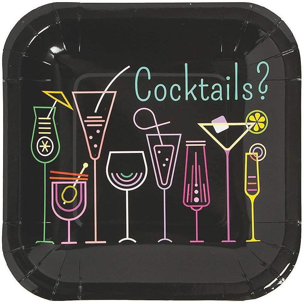 image:imageFun Express Cocktail Party Paper Dessert Plates  Disposable Cocktail Tableware Plates  Dessert Plate For Birthday Wedding Graduation amp Thanksgiving Parties And Party Supplies  8 Pieces