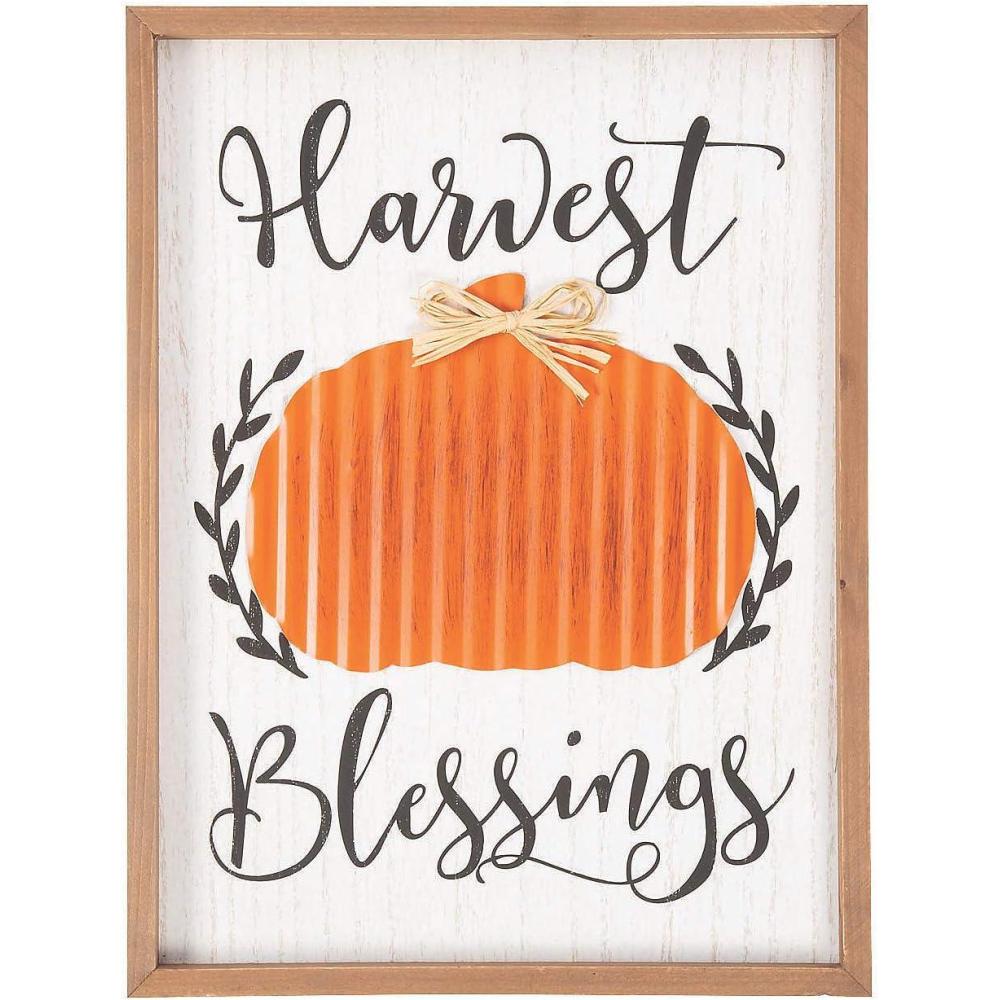 image:imageFun Express Harvest Blessings Wall Sign  Rustic Fall amp Halloween Home Decor with Inspirational Harvest Blessings Message Perfect for Autumn Celebrations Thanksgiving or Seasonal Decor  1 Piece