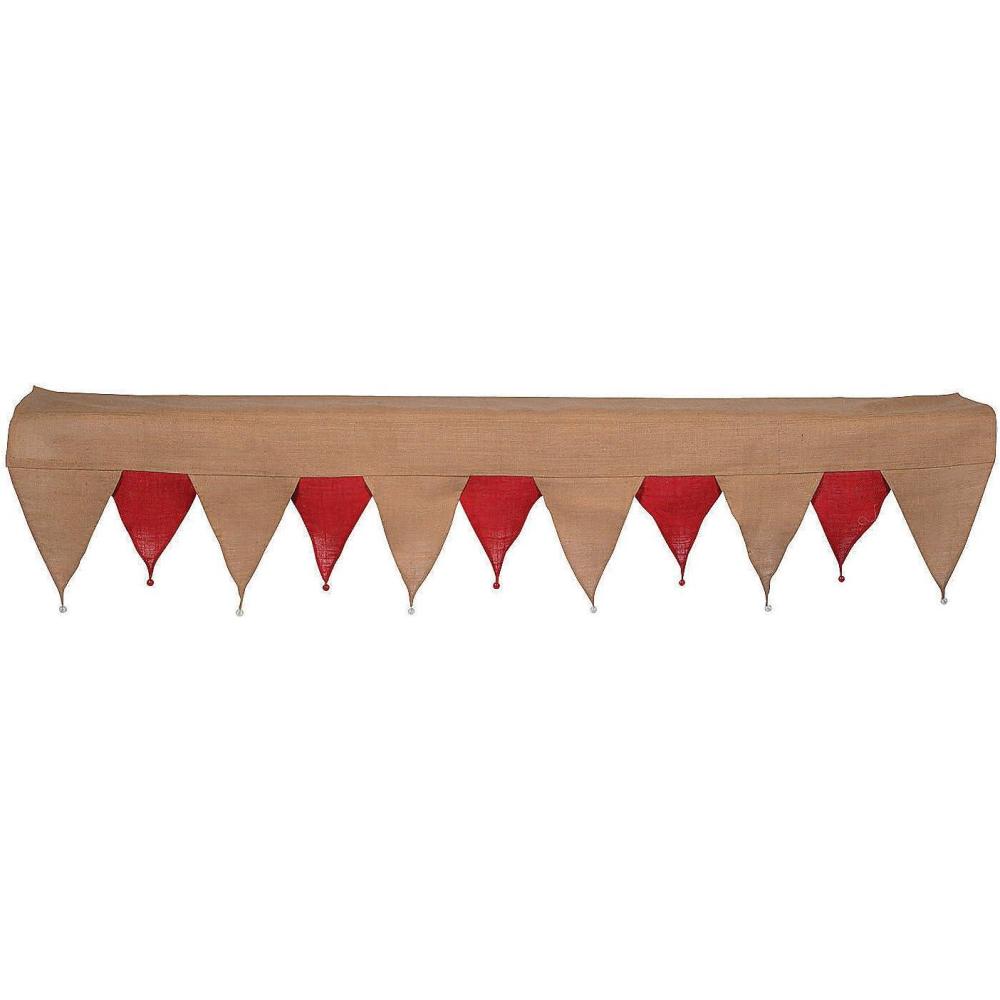 image:imageFun Express Holiday Burlap Mantel Scarf 6 Feet Long Rustic and Farmhouse Christmas Home Decorations