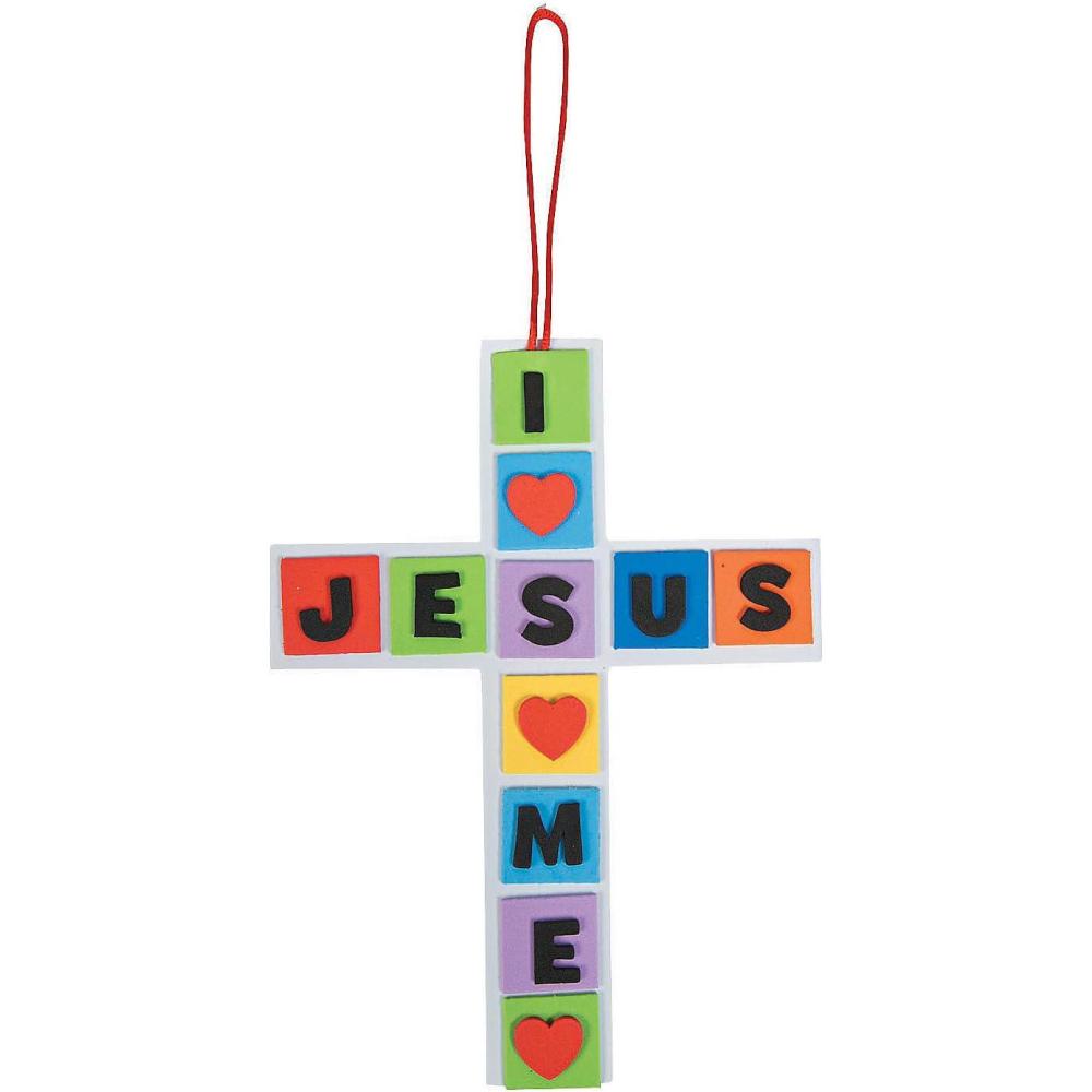 image:imageFun Express I Love You Jesus Jesus Loves Me Cross  Crafts for Kids and Fun Home Activities  VBS Vacation Bible School SuppliesDecor  Makes 12