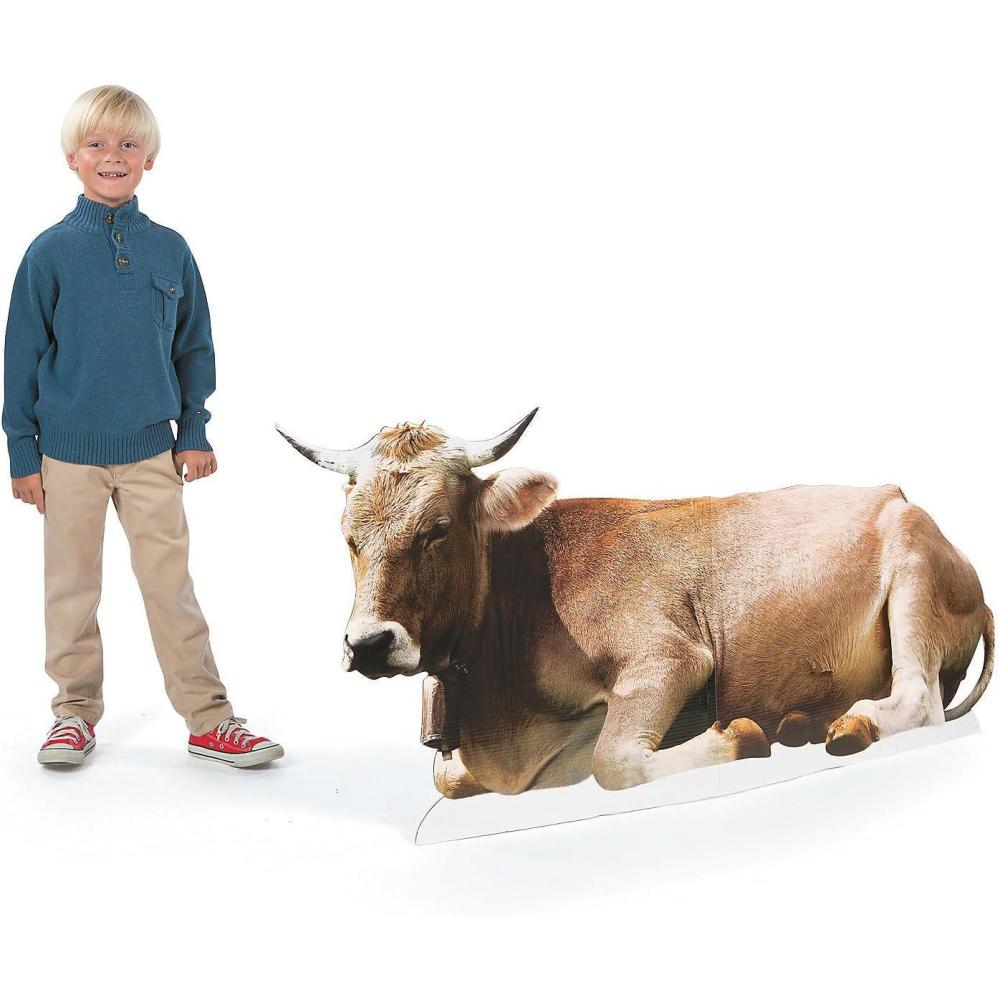 image:imageFun Express Life Size Nativity Scene Cow Stand Up  Large Outdoor Christmas Decorations for Church School amp Home Display  61 Cardboard Cutout Animal Figure for Religious Holiday Pageant Props