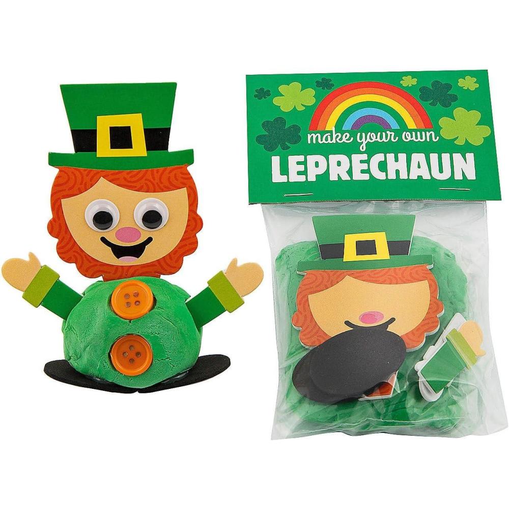 image:imageFun Express St Patricks Day Make Your Own Leprechaun Handout Air Dry Clay Craft Kit Makes 12