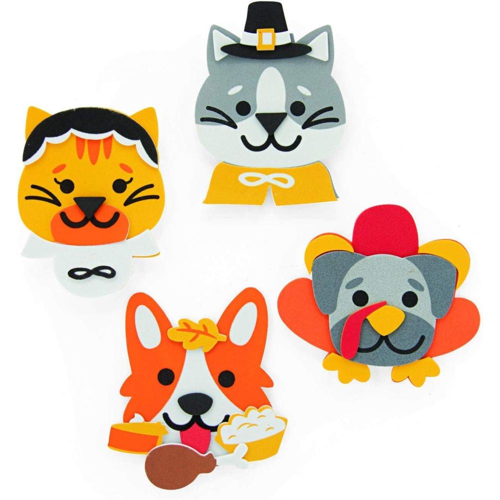image:imageFun Express Thanksgiving Pet Magnet Craft Kit  Creative Holiday Craft Kits for Kids  with Colorful Thanksgiving Animal Designs  Fun DIY Projects for Kids Thanksgiving Party Decorations  12 Piece