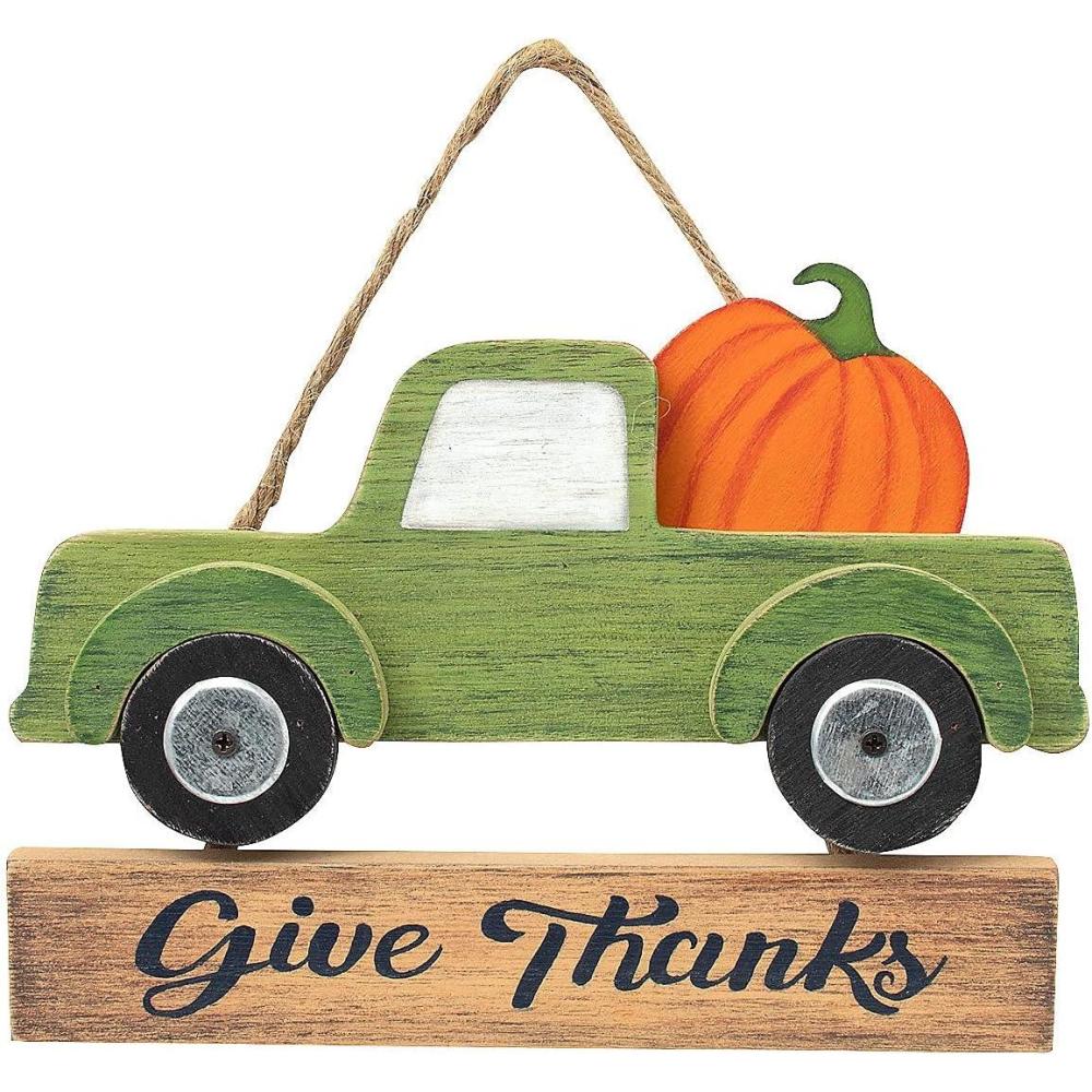 image:imageFun Express Thanksgiving Vintage Truck Door Sign  Rustic Autumn Fall Decor  Charming Harvest Design  Perfect for Front Door or Home Display  Durable Cardboard 12 x 10 12 1 Piece