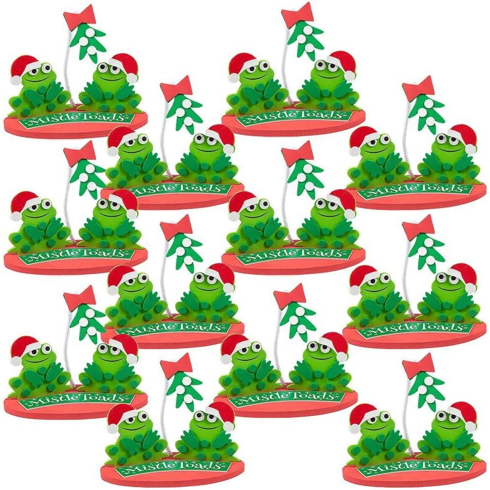 image:imageGreen amp Red 3D Foam Mistle Toads Christmas Craft Kit  725 x 4 x 65 Set of 12  Ideal for Holiday Decorations amp DIY Projects