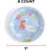 Fun Express Bundle of Joy Stork Paper Dessert Plates – Disposable Dinnerware Dessert Plates for Birthday Wedding, Graduation & Thanksgiving Parties Treats and Festivities Party Supplies – 8 Pieces