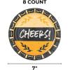 Fun Express Cheers & Beers Paper Dessert Plates – Disposable Tableware Dessert Plates for Birthday Wedding, Graduation & Thanksgiving Parties, Treats and Festivities Party Supplies – 8 Pieces
