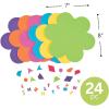 Fun Express DIY Foam Mosaic Flower Kit – Creative Craft Activity for Kids Fun and Engaging Home Project Easy to Assemble, Promotes Hand-Eye Coordination Perfect Hours of Entertainment – 24 Pieces