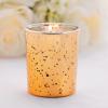 Fun Express Gold Glass Tealight Holders – Wedding and Home Decoration – Tealight Candle Holders for Table Centerpieces – Halloween, Christmas & Thanksgiving Decorations Indoor – 12 Pieces(Gold)