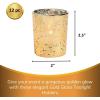 Fun Express Gold Glass Tealight Holders – Wedding and Home Decoration – Tealight Candle Holders for Table Centerpieces – Halloween, Christmas & Thanksgiving Decorations Indoor – 12 Pieces(Gold)