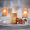 Fun Express Gold Glass Tealight Holders – Wedding and Home Decoration – Tealight Candle Holders for Table Centerpieces – Halloween, Christmas & Thanksgiving Decorations Indoor – 12 Pieces(Gold)