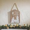 Fun Express Oh Come Let Us Adore Him Wall Sign – Beautiful Inspirational Christmas Home Decor – Elegant Faith-Inspired Design – Holiday Decorations Religious Celebrations Church or Entryways – 1 Piece
