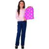 Fun Express Pink Canvas Christmas Trees Drawstring Bag, 14 x 18 Inch Medium Holiday Gift Storage Bag, Multicolor Festive Design