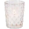 Fun Express – Iridescent Diamond Texture Candle Holder for Wedding – Home Decor – Candle Holders for Table Centerpieces – Halloween, Christmas & Thanksgiving Decorations Indoor – 6 Pieces