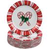 Fun Express Candy Cane Dessert Plates (50 pc) 7″, Holiday Party, Ugly Christmas Sweater, Tableware