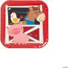 Fun Express Farm Party Animal Rooster, Horse, Pig Square Paper Dessert Plates – Farm Dessert Plate for Birthday Wedding, Graduation & Thanksgiving Parties and Festivities Party Supplies – 8 Pieces